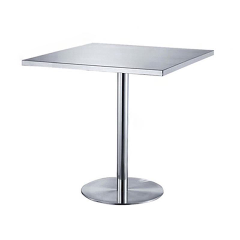 Muebles de estilo industrial Mesa de comedor de acero inoxidable con base de pedestal