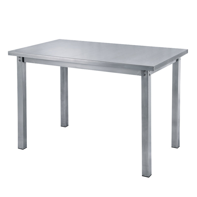 Muebles de estilo industrial Mesa de comedor de acero inoxidable con base de pedestal