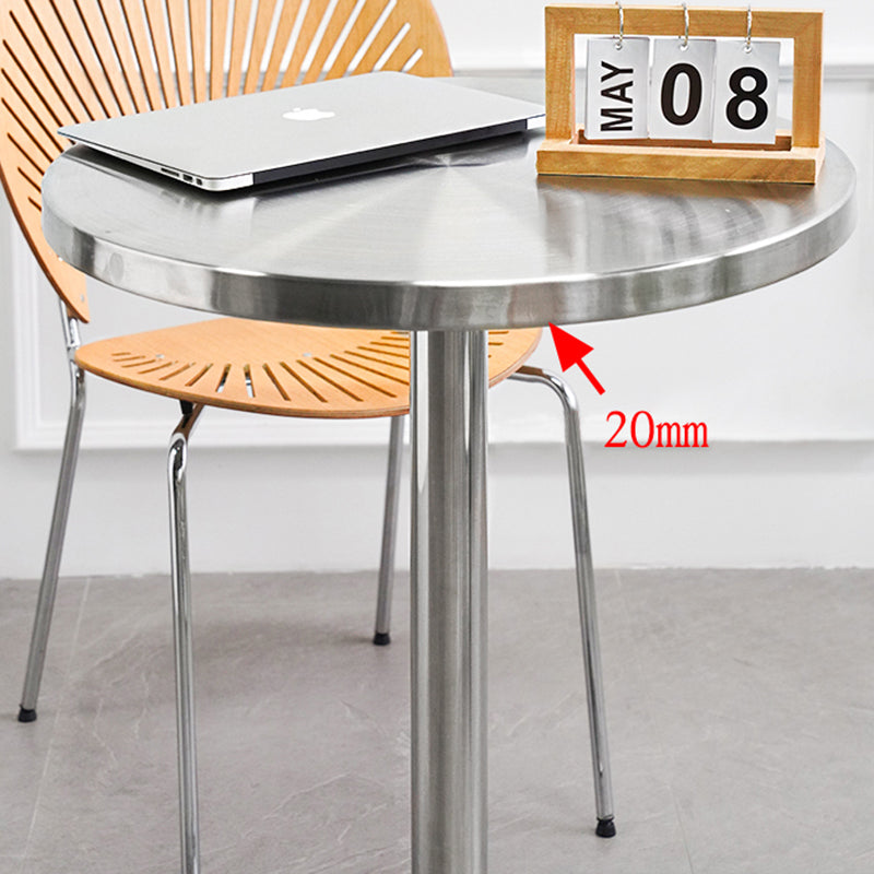 Muebles de estilo industrial Mesa de comedor de acero inoxidable con base de pedestal