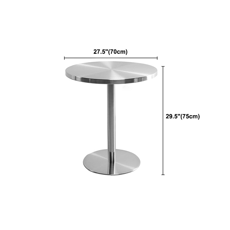 Muebles de estilo industrial Mesa de comedor de acero inoxidable con base de pedestal