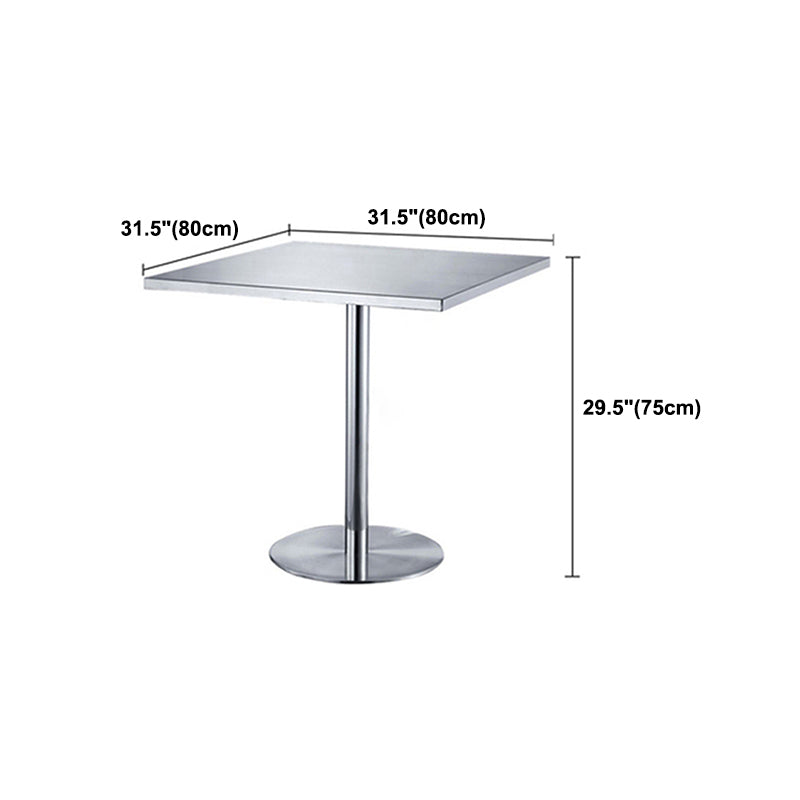 Muebles de estilo industrial Mesa de comedor de acero inoxidable con base de pedestal