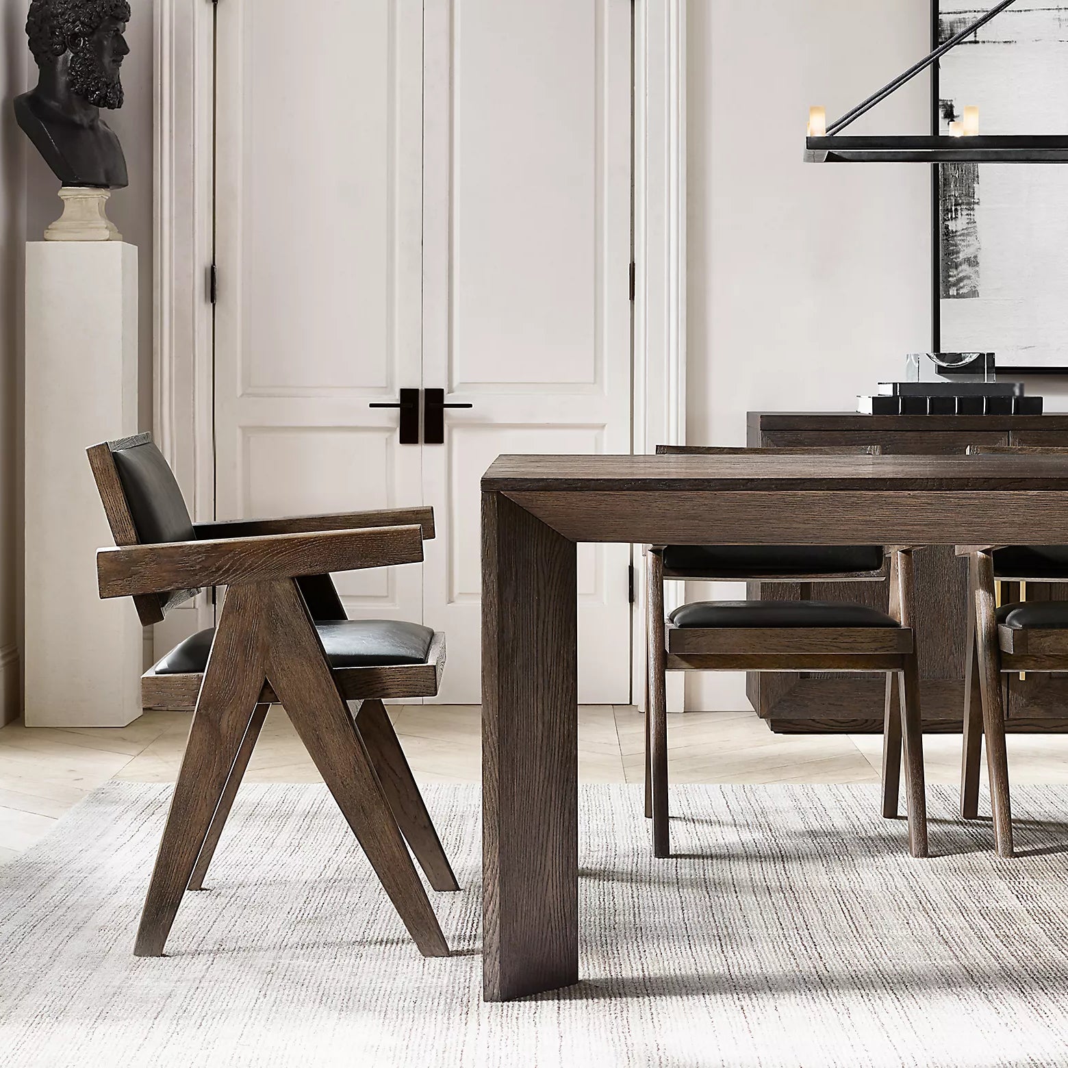 Industrial Pine Wood Dining Table Rectangle Kitchen Wooden Table with 4 Legs