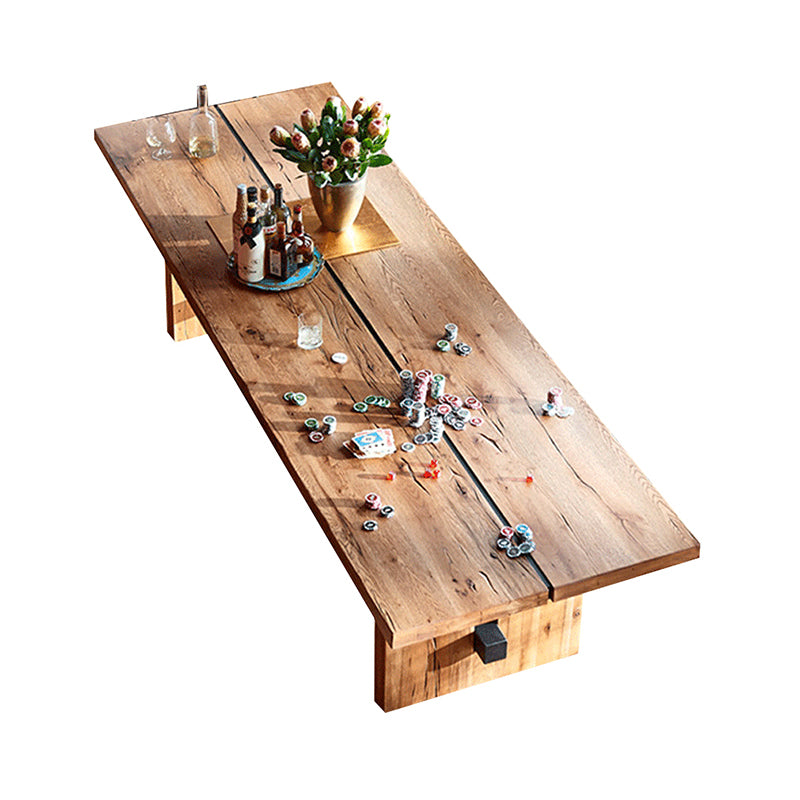 Mesa de comedor de madera de pino industrial Mesa de madera rectangular con base de caballete