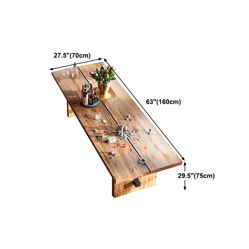Mesa de comedor de madera de pino industrial Mesa de madera rectangular con base de caballete