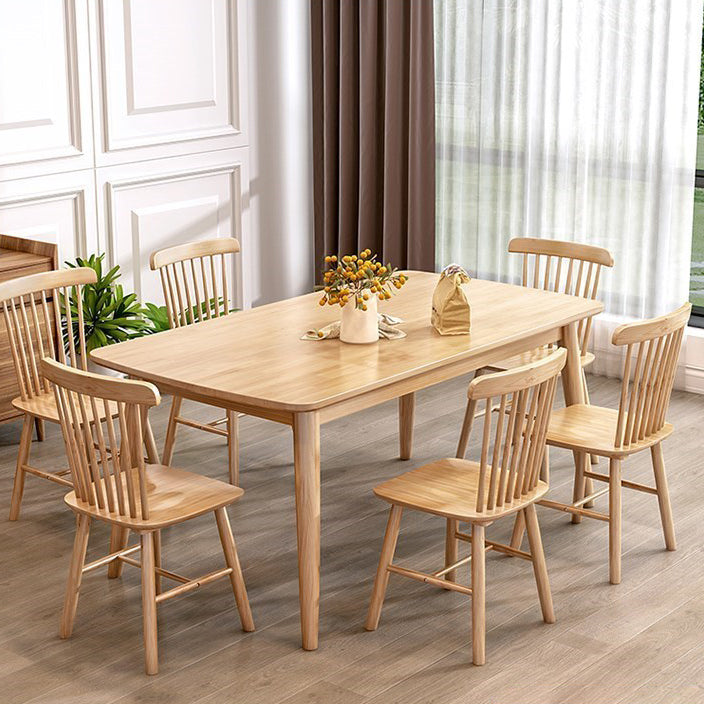 Mesa de comedor estándar industrial Rectángulo Mesa de comedor de madera maciza para cocina