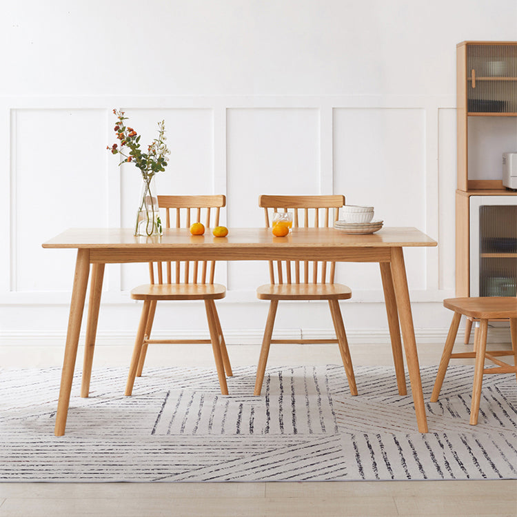 Solid Wood Industrial Dining Table Rectangle Standard Dining Table for Kitchen