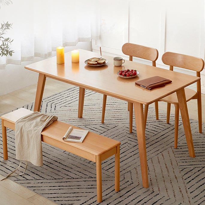 Solid Wood Industrial Dining Table Rectangle Standard Dining Table for Kitchen