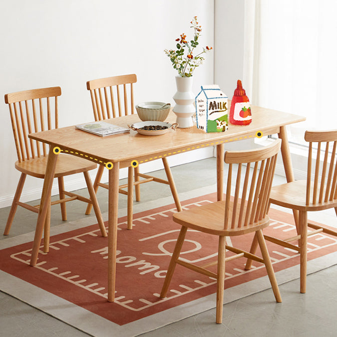 Solid Wood Industrial Dining Table Rectangle Standard Dining Table for Kitchen