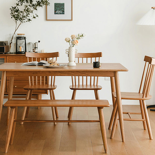 Solid Wood Industrial Dining Table Rectangle Standard Dining Table for Kitchen