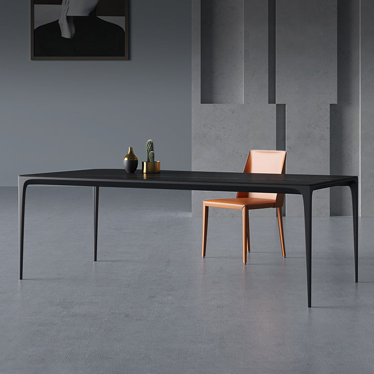 Rectangle Dining Site Table Stone Contemporary Dining Table with 4-foot