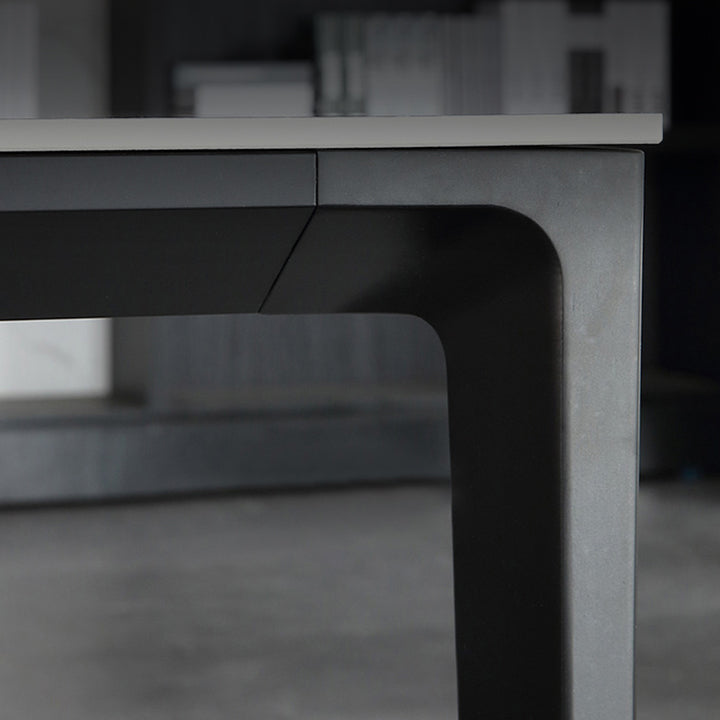 Rectangle Dining Site Table Stone Contemporary Dining Table with 4-foot