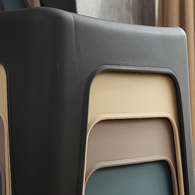 Modern design Plastic armloze eetstoelen stoelen Slat achter zijstoelen voor thuisgebruik