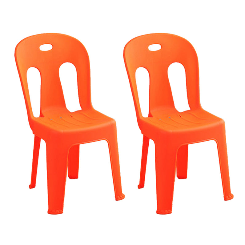 Modern design Plastic armloze eetstoelen stoelen Slat achter zijstoelen voor thuisgebruik