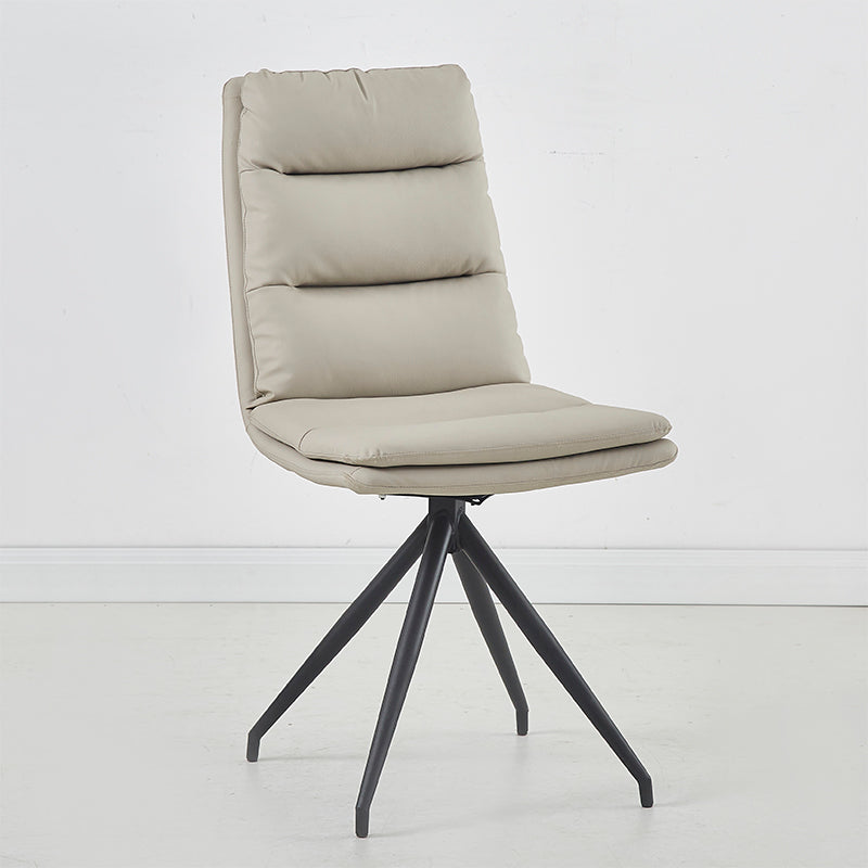 Chaises de salle à manger en cuir de chaise à dossier solide sans accoudoirs de style industriel pour un usage domestique
