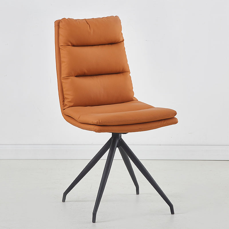 Chaises de salle à manger en cuir de chaise à dossier solide sans accoudoirs de style industriel pour un usage domestique