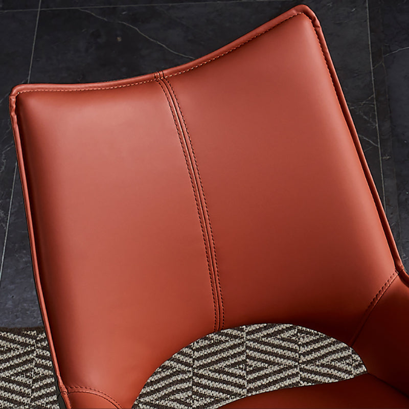 Sillas de comedor de cuero con brazo de estilo industrial, respaldo abierto, silla lateral para el hogar