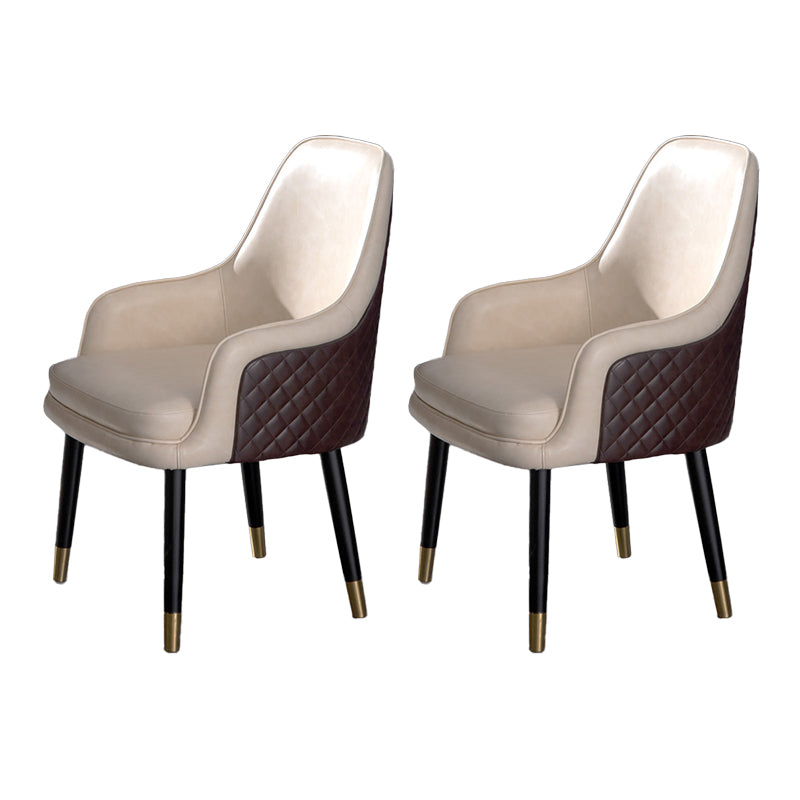 Chaise de salle à manger à dossier solide avec bras de style contemporain, chaises de salle à manger rembourrées