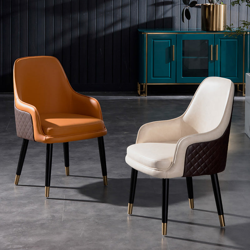 Silla de comedor con respaldo sólido y brazo de estilo contemporáneo Sillas de comedor tapizadas