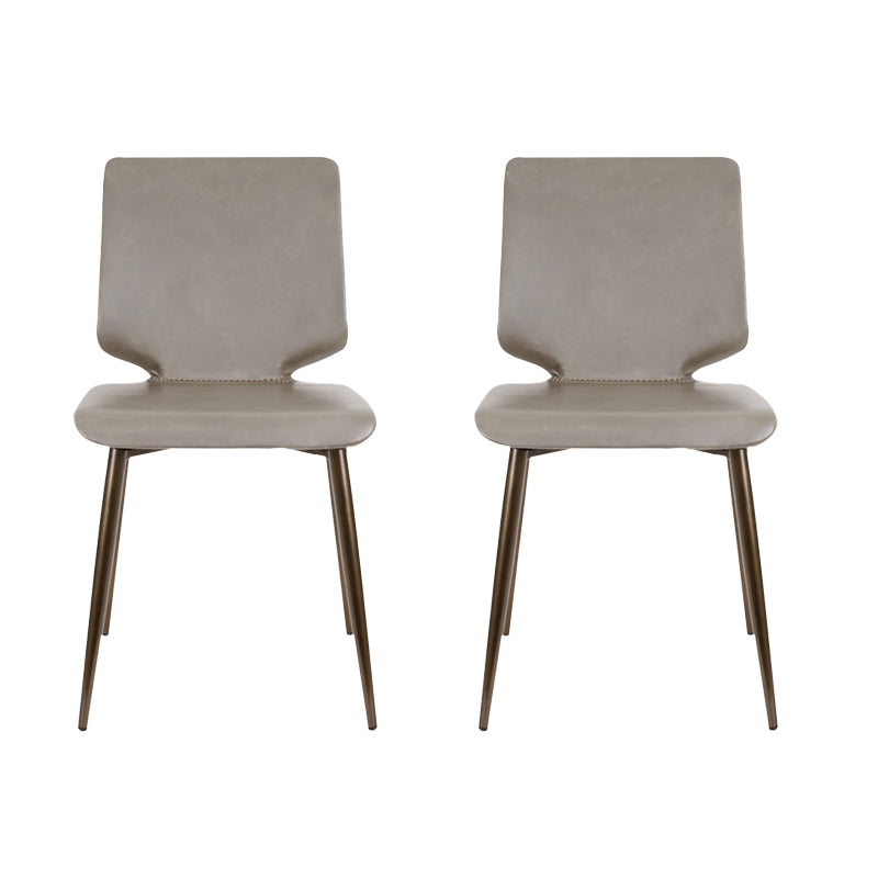 Sillas de comedor de cuero de estilo contemporáneo, silla con respaldo sólido sin brazos para cocina