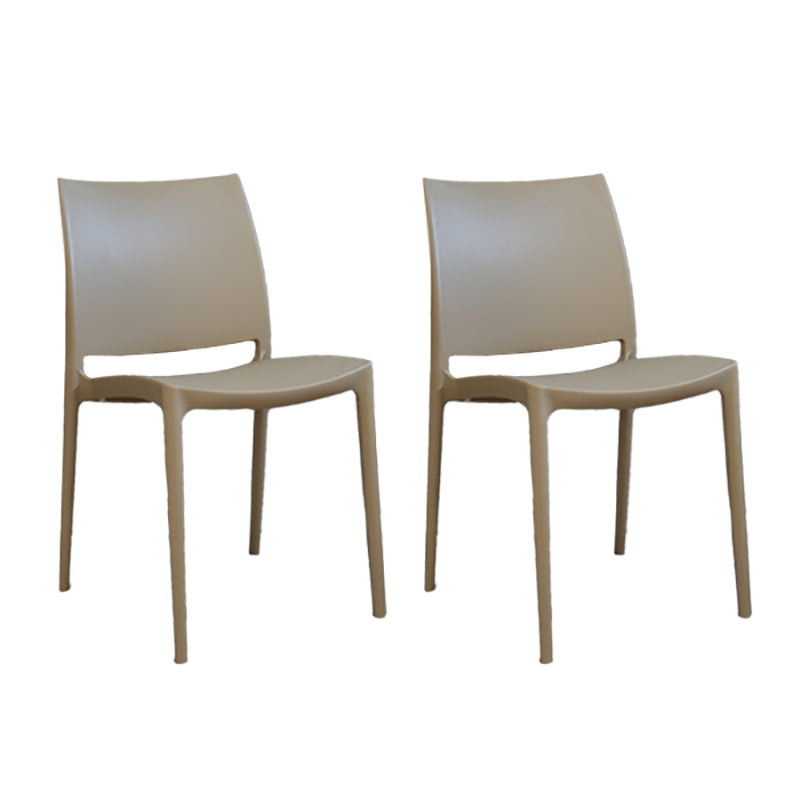 Chaise d'appoint de salle à manger à dossier ouvert sans accoudoirs scandinaves Chaises d'appoint de salle à manger en plastique