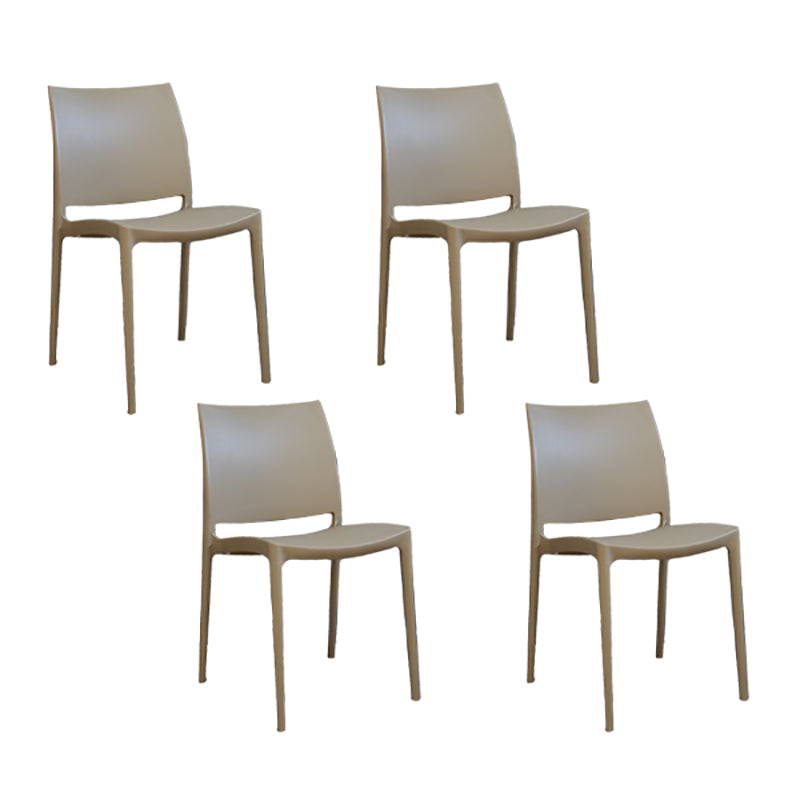 Silla lateral de comedor escandinava sin brazos con respaldo abierto Sillas laterales de comedor de plástico