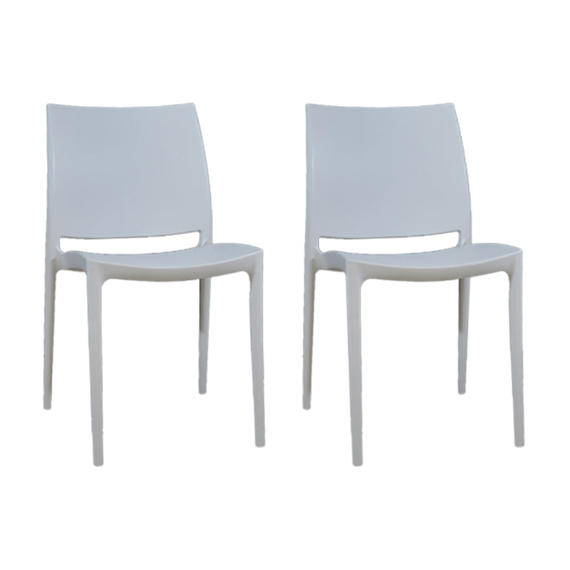 Silla lateral de comedor escandinava sin brazos con respaldo abierto Sillas laterales de comedor de plástico