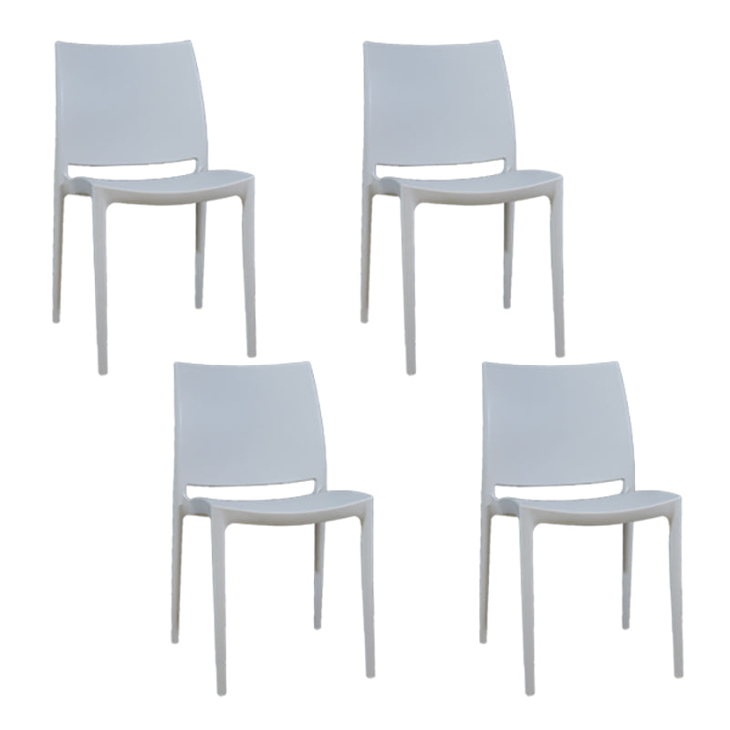 Silla lateral de comedor escandinava sin brazos con respaldo abierto Sillas laterales de comedor de plástico