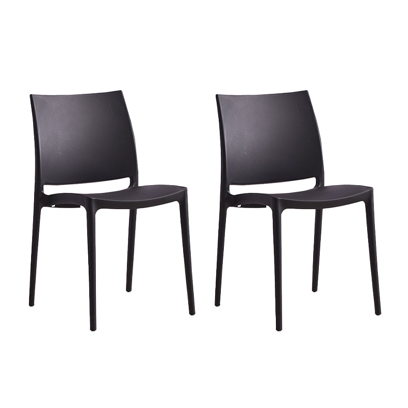 Chaise d'appoint de salle à manger à dossier ouvert sans accoudoirs scandinaves Chaises d'appoint de salle à manger en plastique