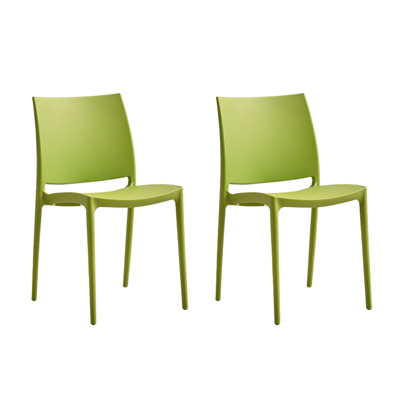 Silla lateral de comedor escandinava sin brazos con respaldo abierto Sillas laterales de comedor de plástico