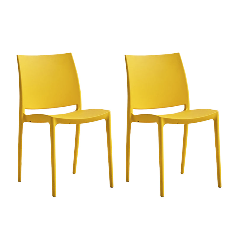 Chaise d'appoint de salle à manger à dossier ouvert sans accoudoirs scandinaves Chaises d'appoint de salle à manger en plastique