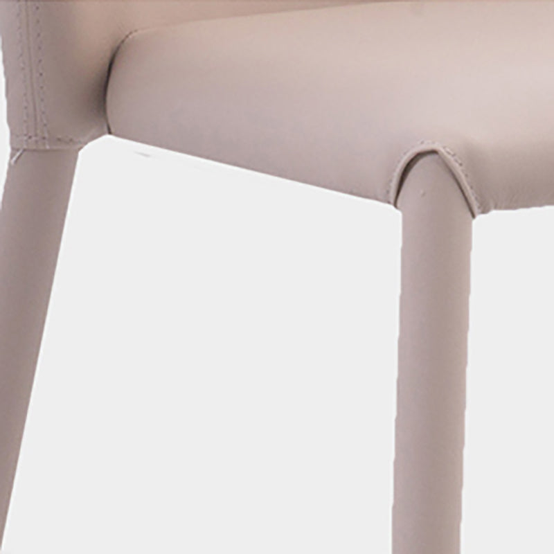 Minimalistische stijl armloze vaste achterzijde stoelen lederen eetkamerstoelen voor thuis