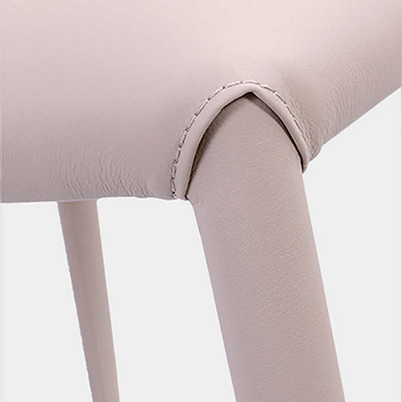 Minimalistische stijl armloze vaste achterzijde stoelen lederen eetkamerstoelen voor thuis