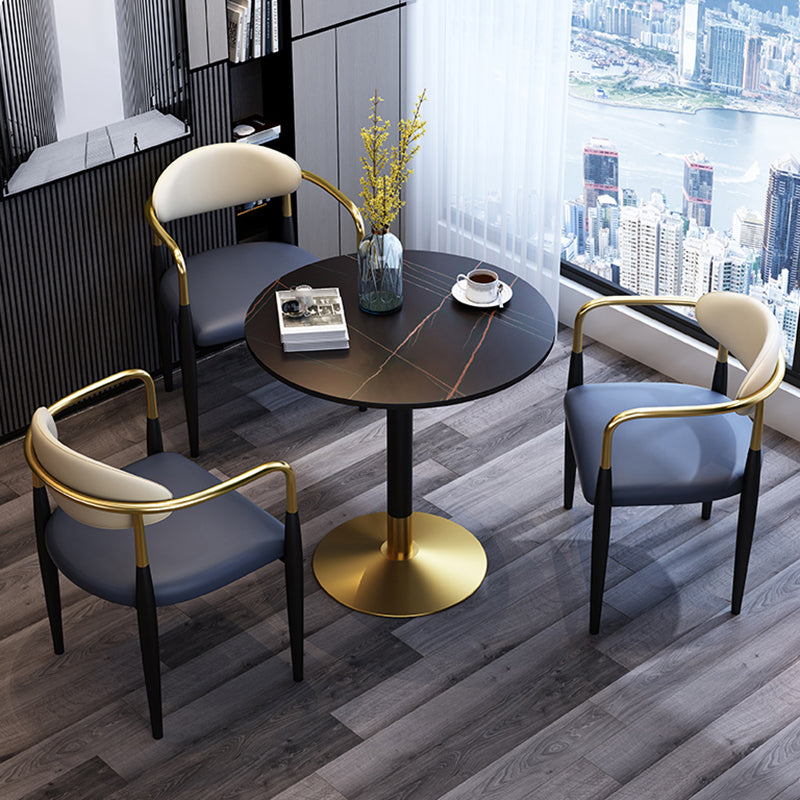 Silla lateral de comedor con respaldo abierto de diseño industrial, sillas de comedor de cuero para el hogar