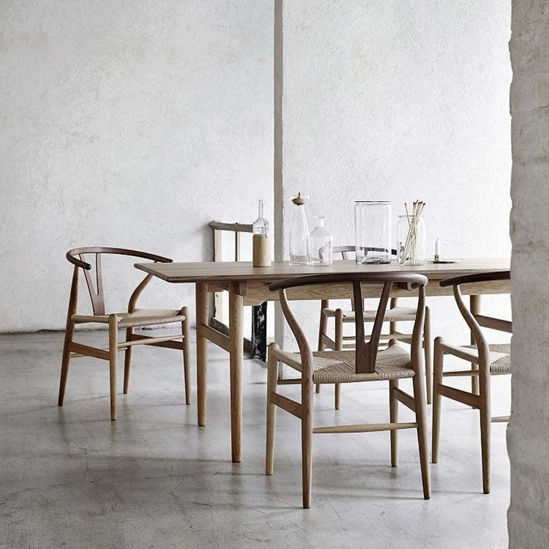 Sillas laterales de comedor Wishbone de estilo moderno Sillas laterales de comedor de madera