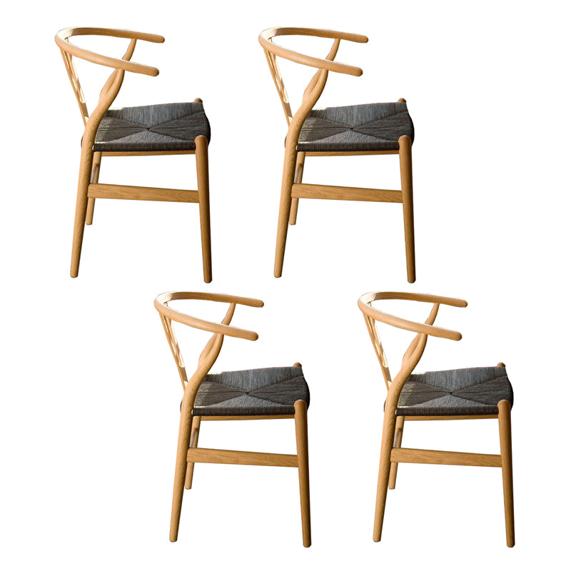 Sillas laterales de comedor Wishbone de estilo moderno Sillas laterales de comedor de madera