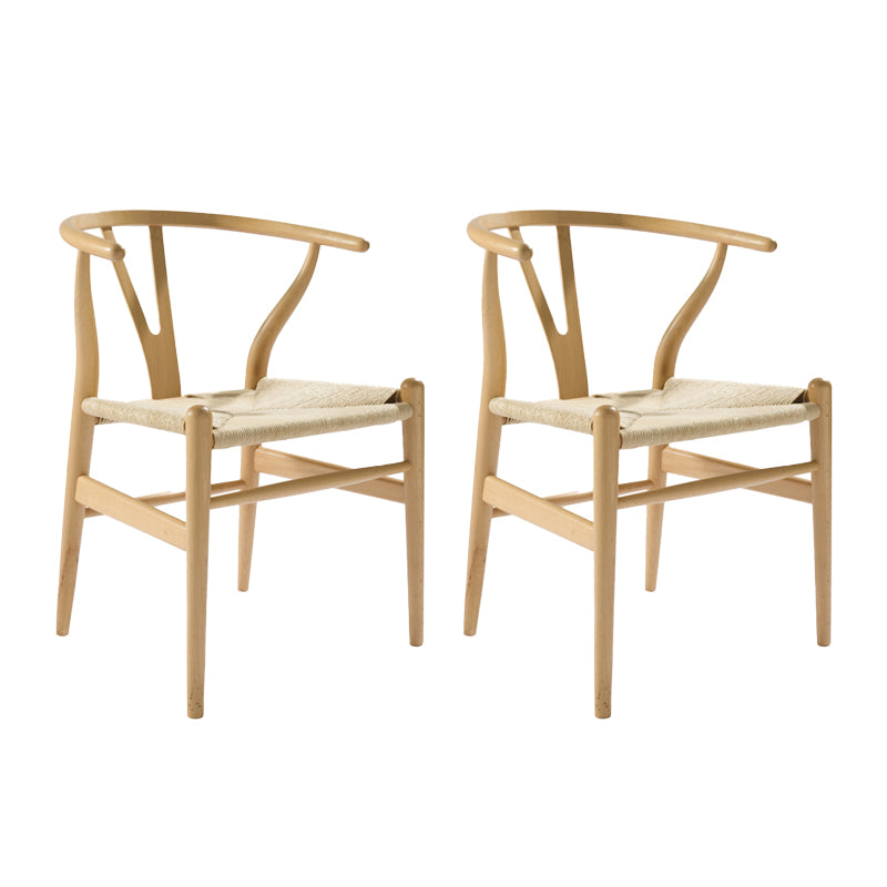 Sillas laterales de comedor Wishbone de estilo moderno Sillas laterales de comedor de madera