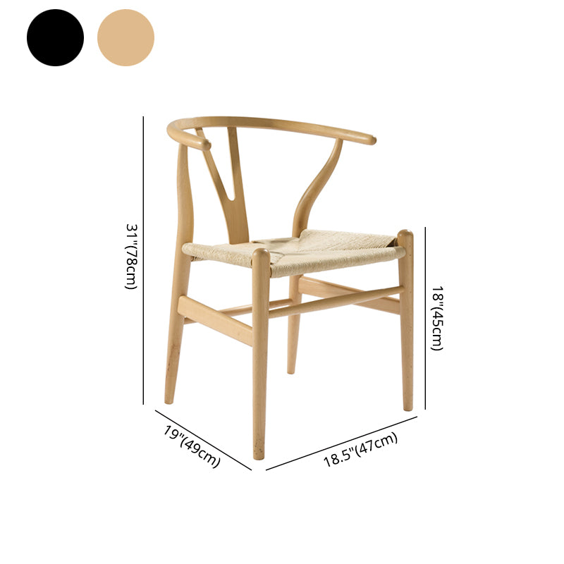 Sillas laterales de comedor Wishbone de estilo moderno Sillas laterales de comedor de madera