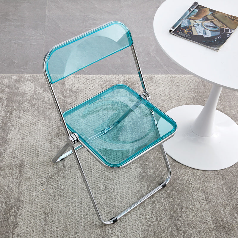 Silla sin brazos de plástico industrial con respaldo abierto para cenar silla lateral