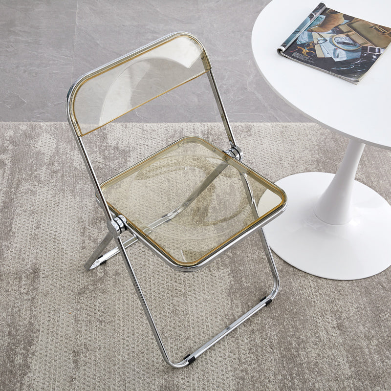 Silla sin brazos de plástico industrial con respaldo abierto para cenar silla lateral