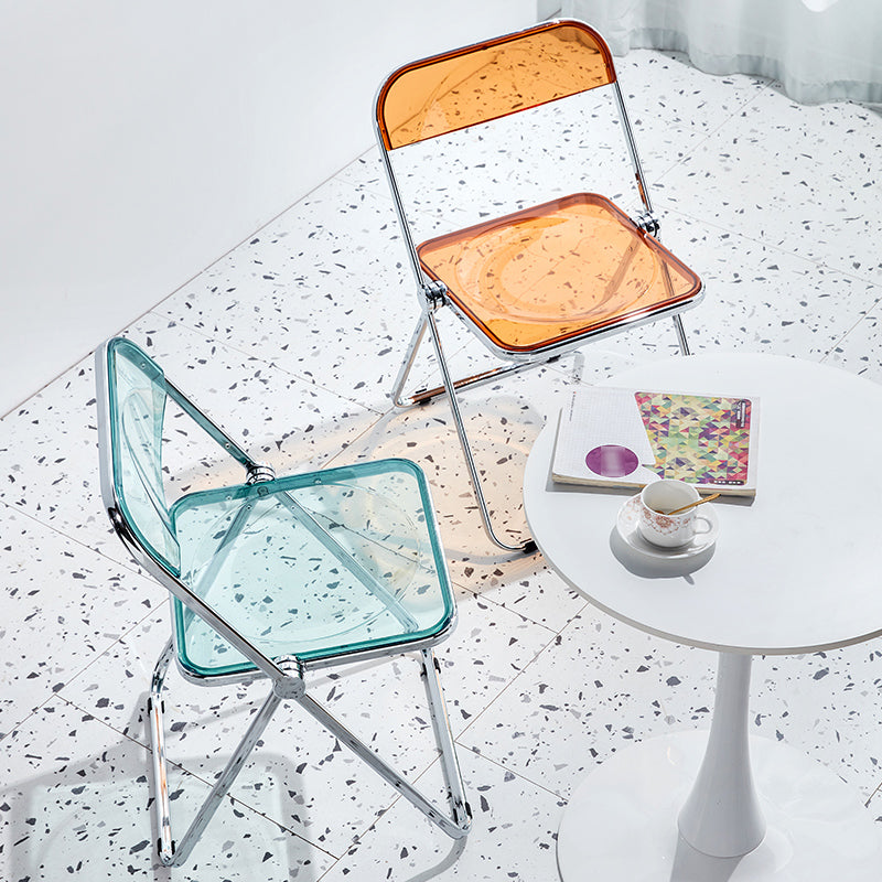 Silla sin brazos de plástico industrial con respaldo abierto para cenar silla lateral