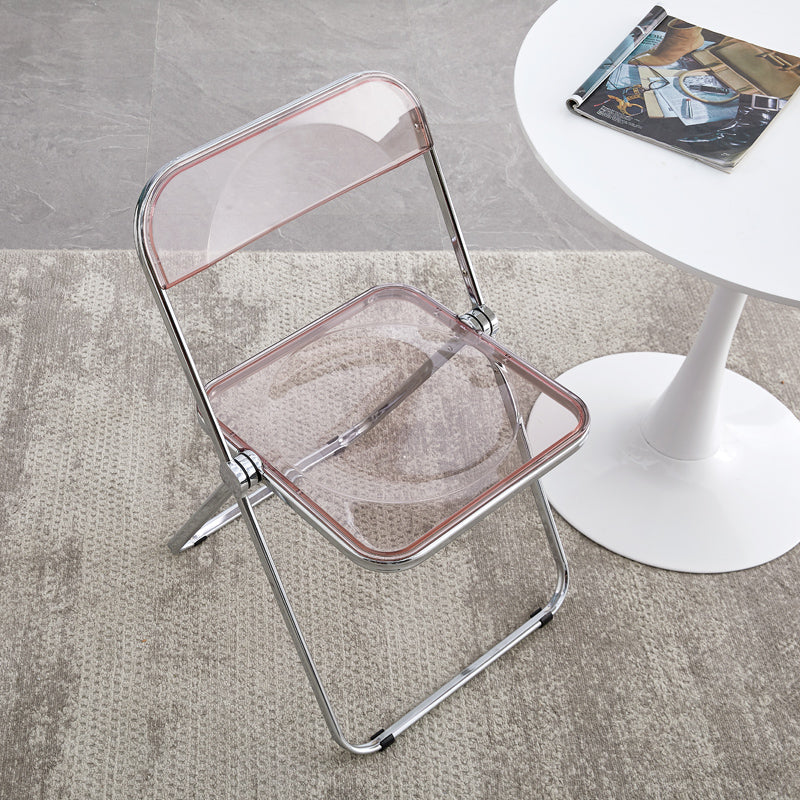 Silla sin brazos de plástico industrial con respaldo abierto para cenar silla lateral