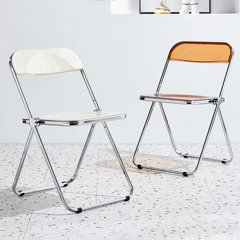 Silla sin brazos de plástico industrial con respaldo abierto para cenar silla lateral