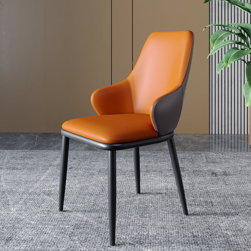 Chaises de salle à manger à dossier solide avec bras de conception industrielle, chaises de salle à manger en cuir pour cuisine