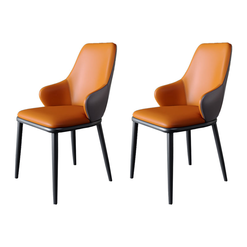 Sillas de comedor con respaldo sólido y brazo de diseño industrial, sillas de comedor de cuero para cocina