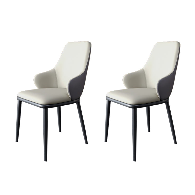 Sillas de comedor con respaldo sólido y brazo de diseño industrial, sillas de comedor de cuero para cocina