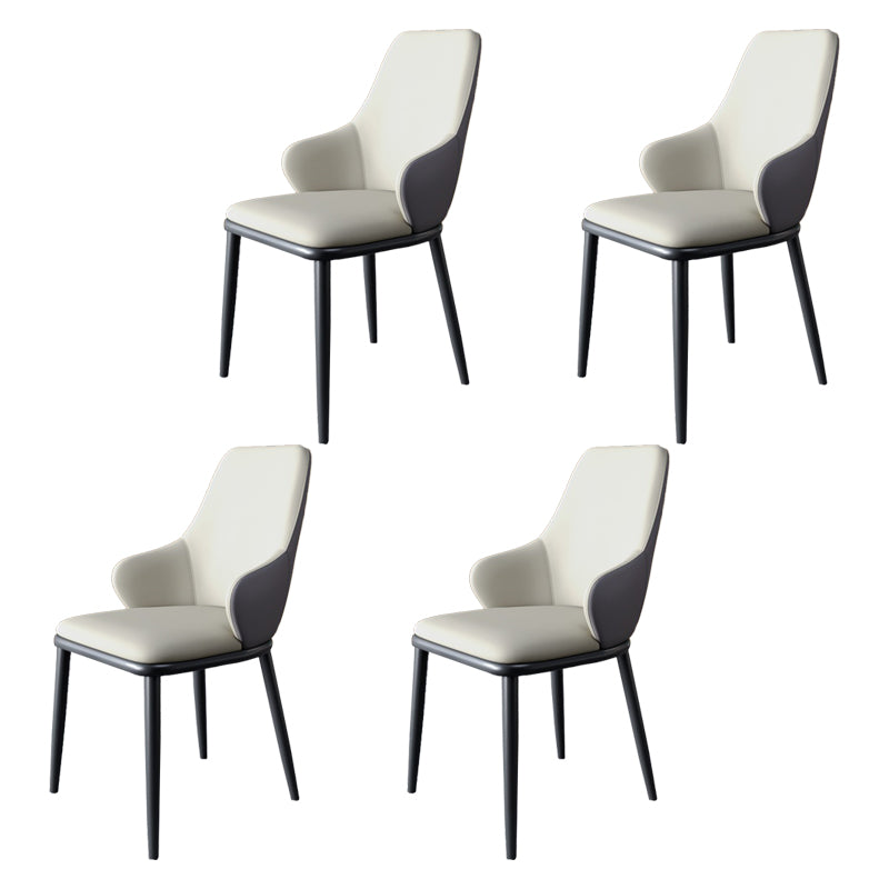 Sillas de comedor con respaldo sólido y brazo de diseño industrial, sillas de comedor de cuero para cocina