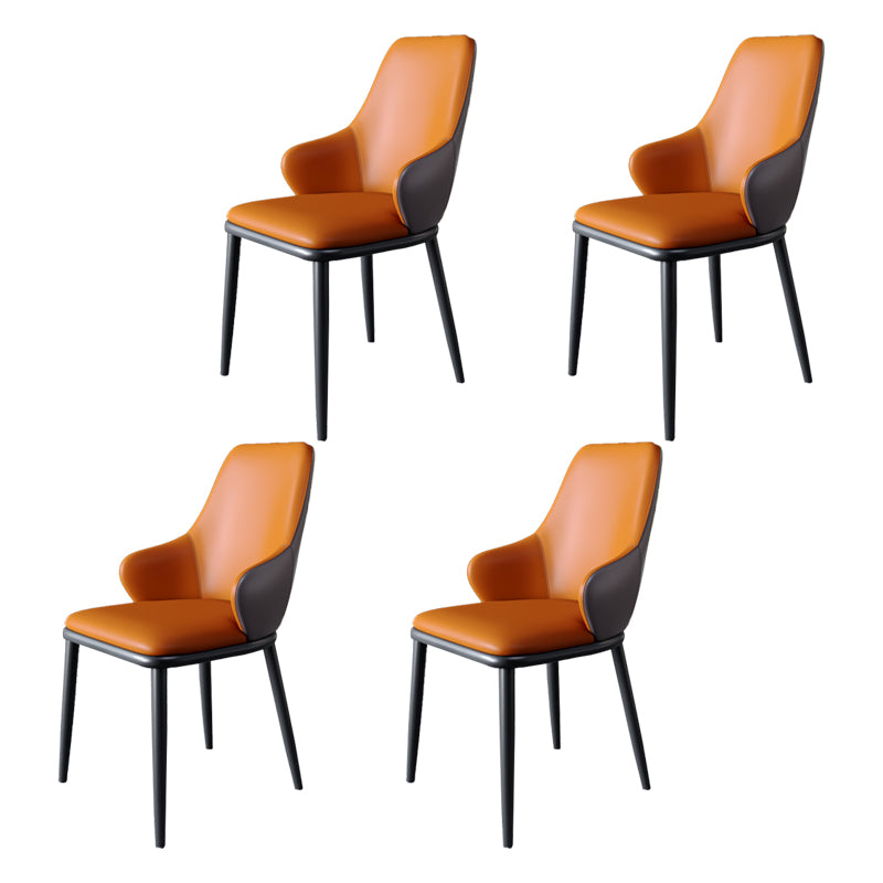 Sillas de comedor con respaldo sólido y brazo de diseño industrial, sillas de comedor de cuero para cocina