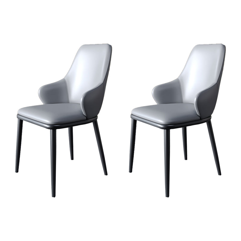 Sillas de comedor con respaldo sólido y brazo de diseño industrial, sillas de comedor de cuero para cocina