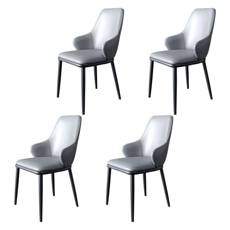 Sillas de comedor con respaldo sólido y brazo de diseño industrial, sillas de comedor de cuero para cocina