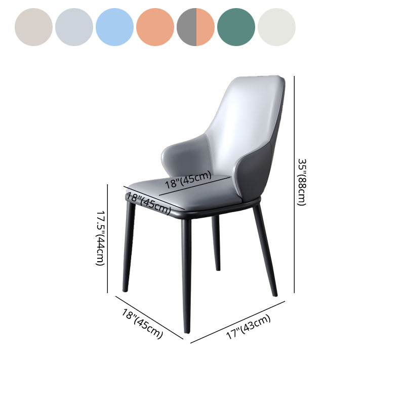 Sillas de comedor con respaldo sólido y brazo de diseño industrial, sillas de comedor de cuero para cocina